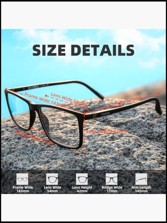 Magnetic Clip-On Sunglasses Polarized UV Protection Retro Square Frame main image 6